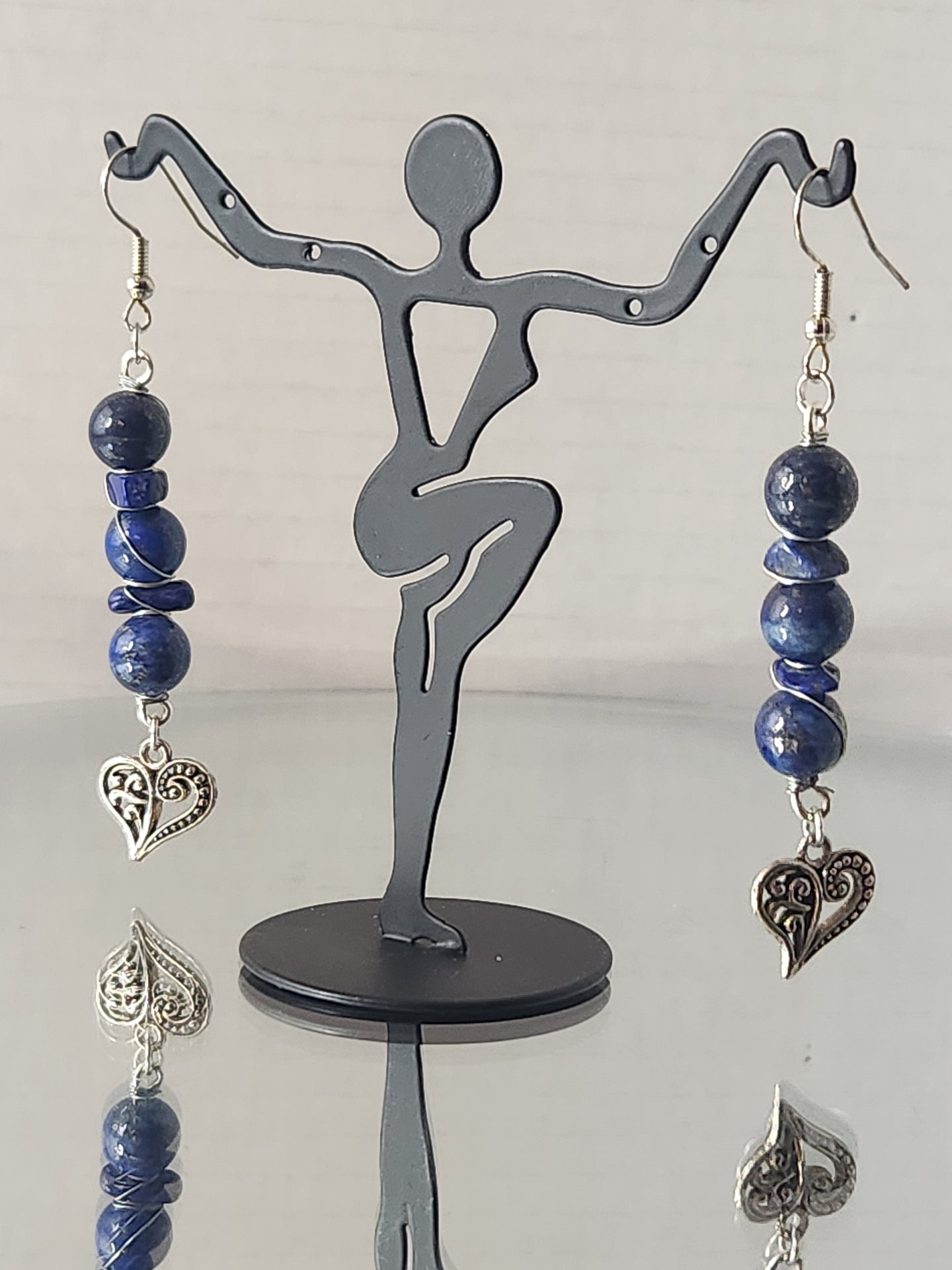 Lapis Lazuli Stone Beads Earrings