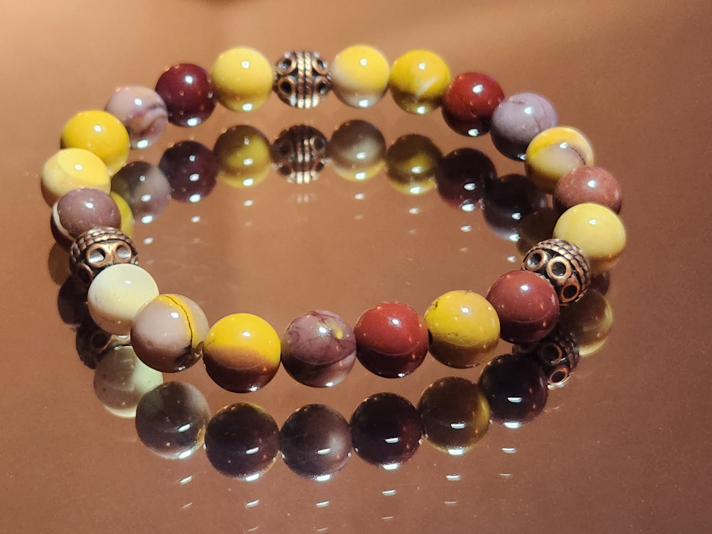 Mookaite Crystal Stone Beads Bracelet