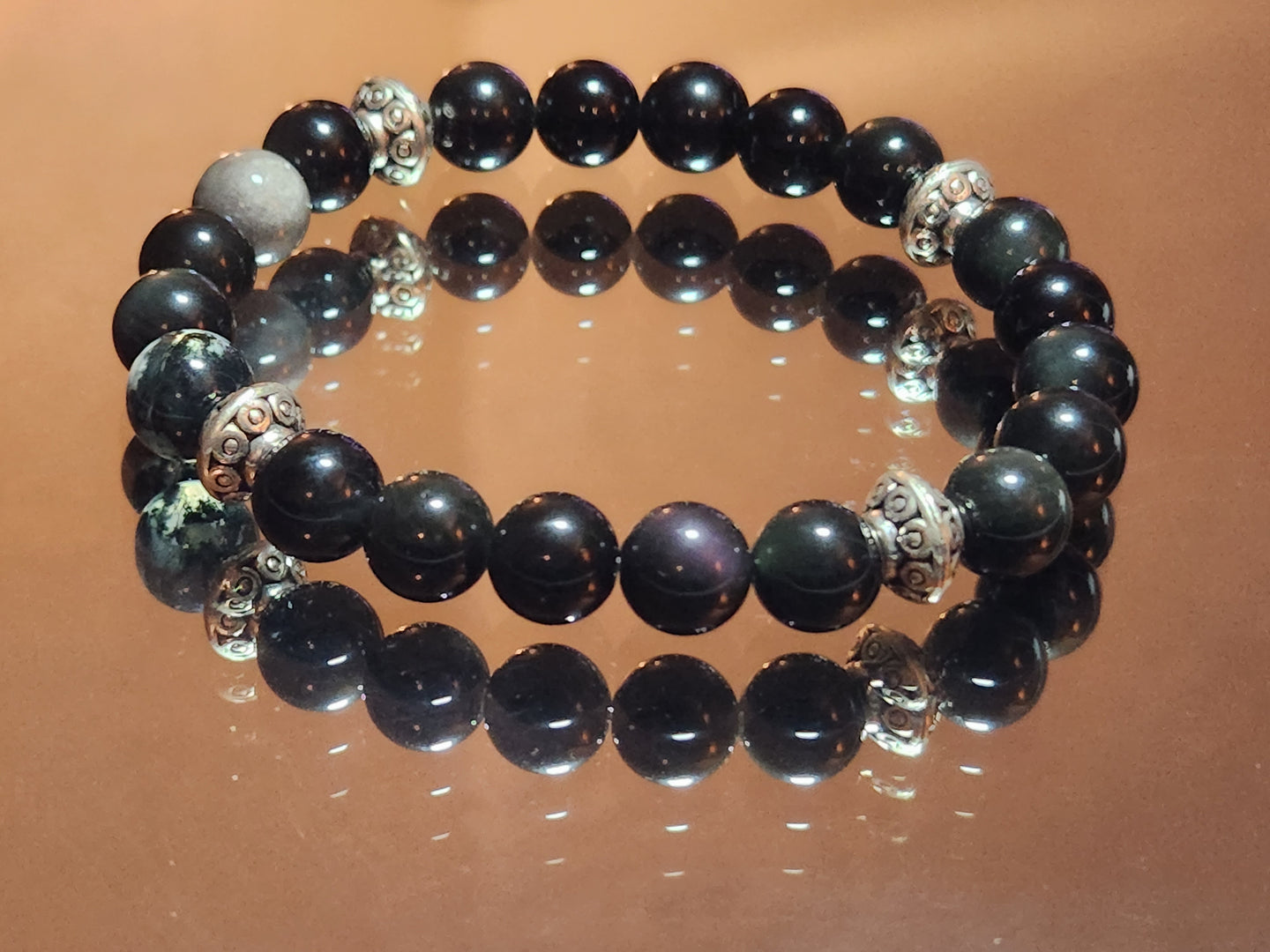 Black Obsidian Crystal Stones Bracelet